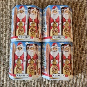 Riegelein Mini Solid Milk Chocolate Santas 4.4oz (4 Boxes) German Fair Trade